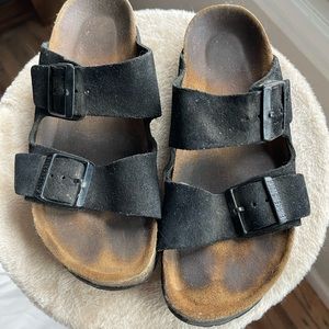 Black Suede Arizona Birkenstock Sandal